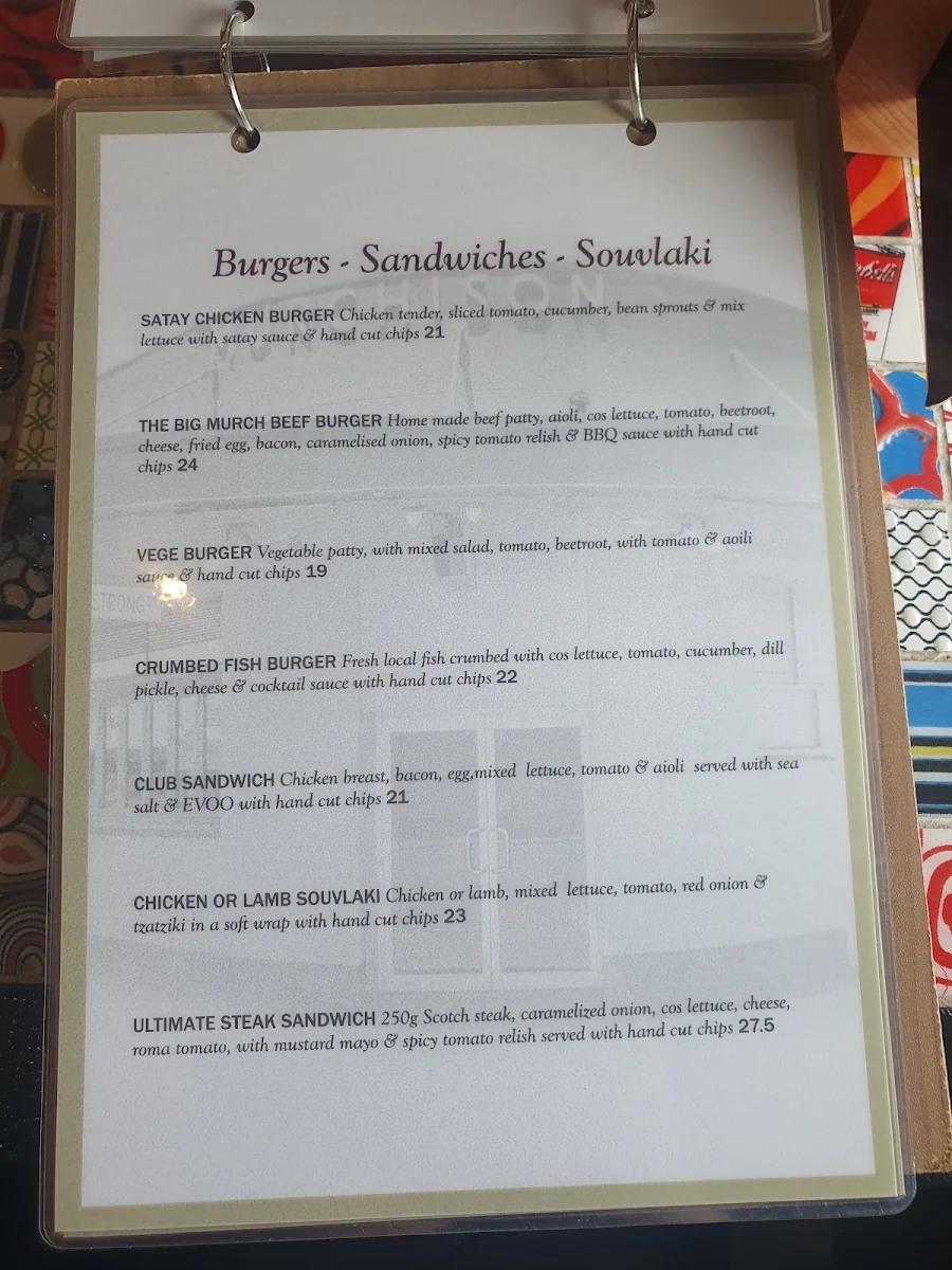 Menu, The Murchison Tavern
