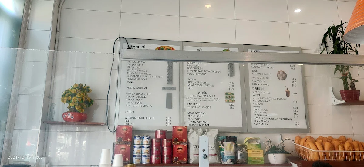 Menu, Trang Bakery and Cafe