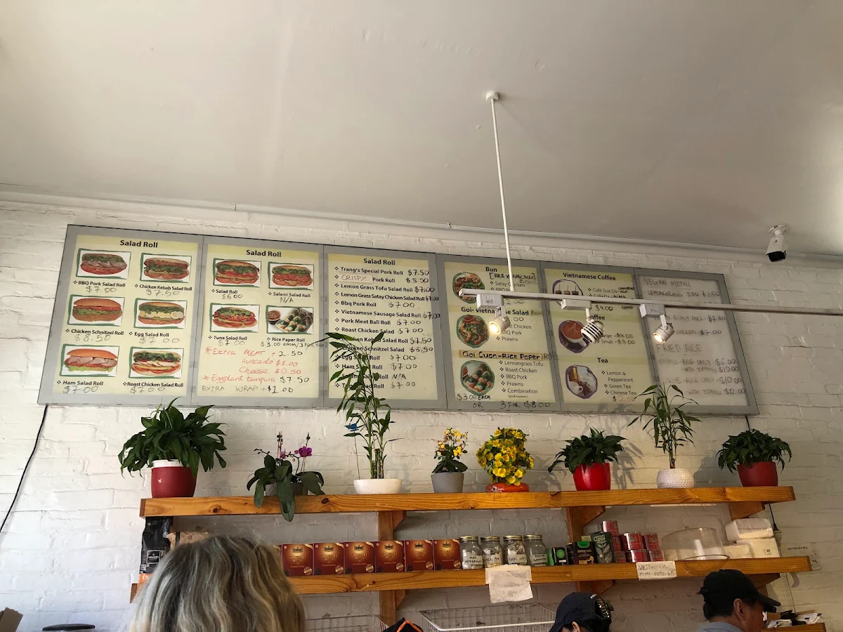 Menu, Trang Bakery and Cafe