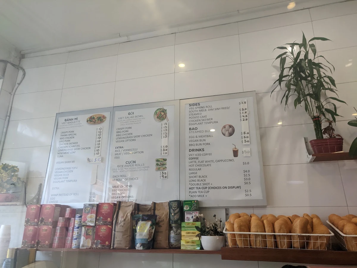 Menu, Trang Bakery and Cafe