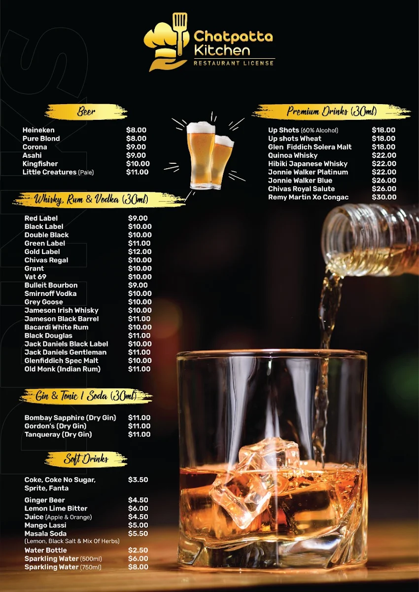 Menu, Chatpatta Kitchen