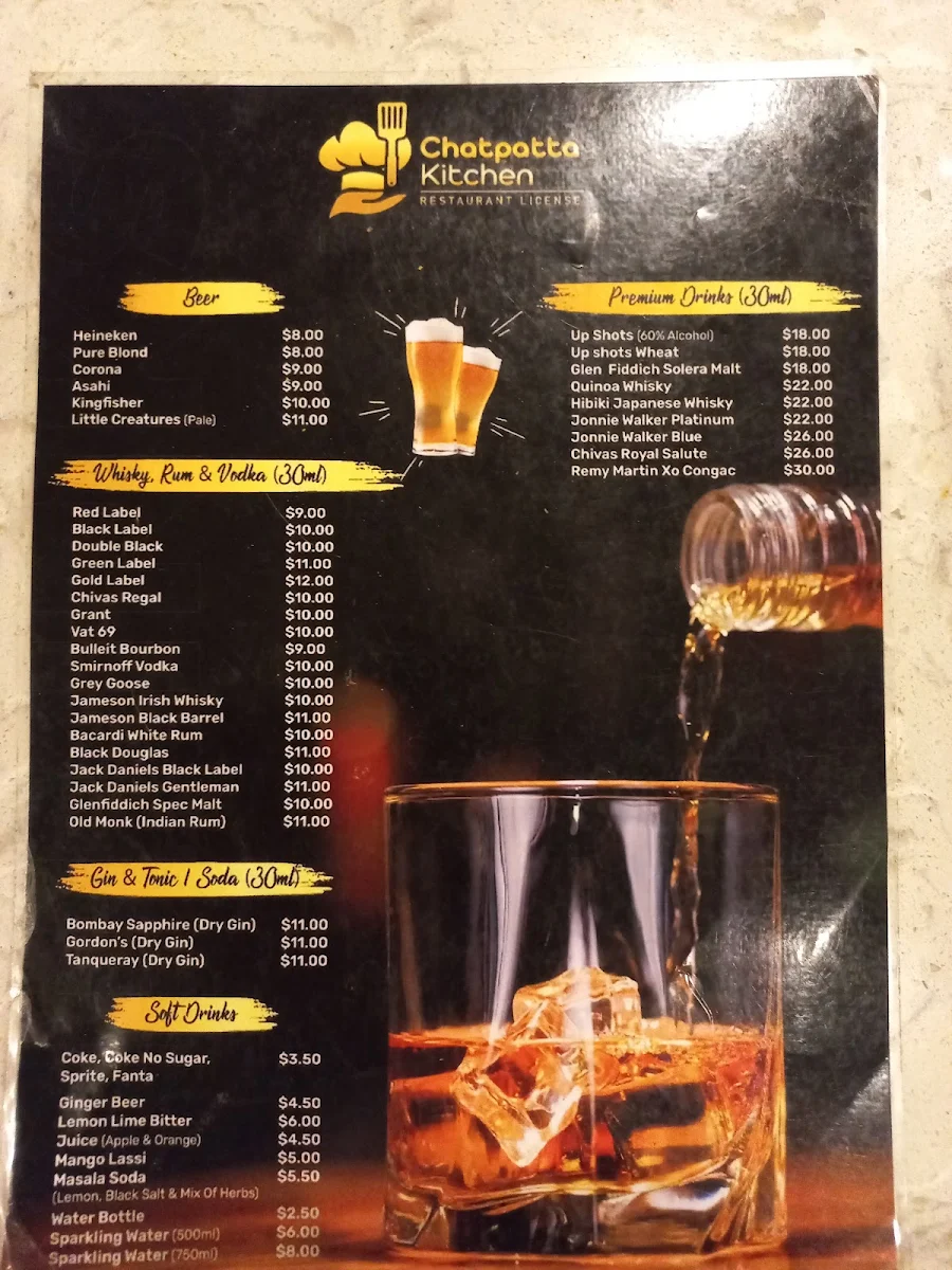 Menu, Chatpatta Kitchen