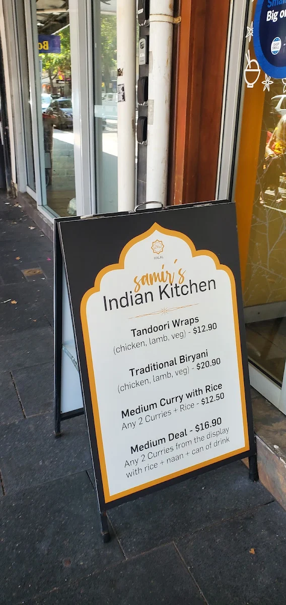 Menu, Samir's Indian Kitchen