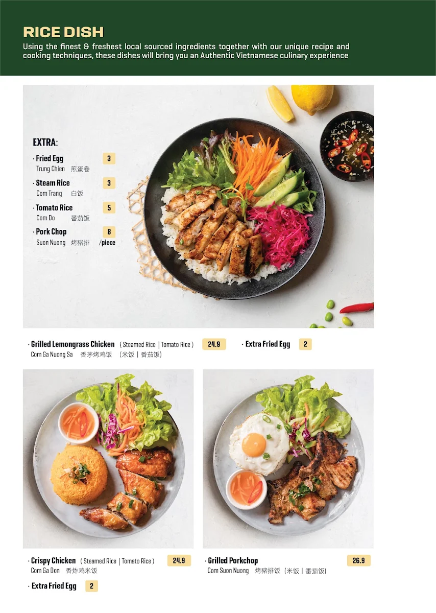 Menu, AN VIET EASTWOOD
