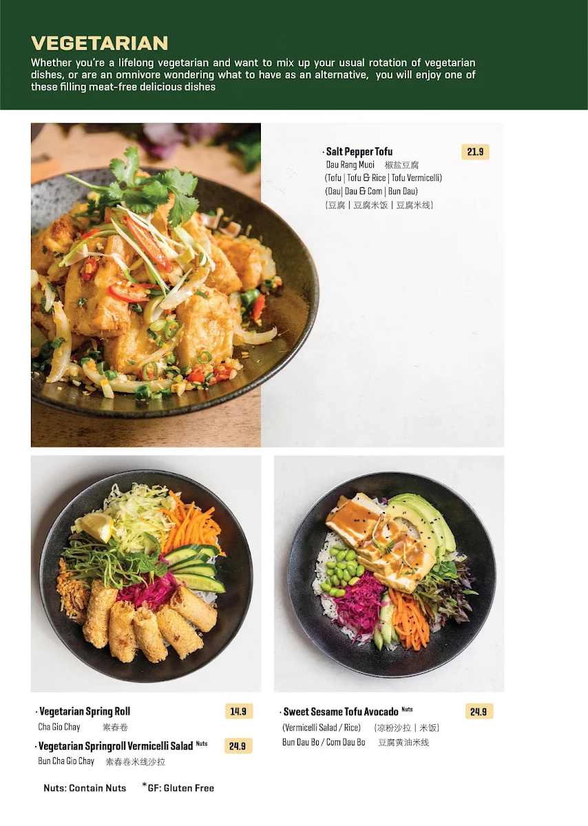 Menu, AN VIET EASTWOOD