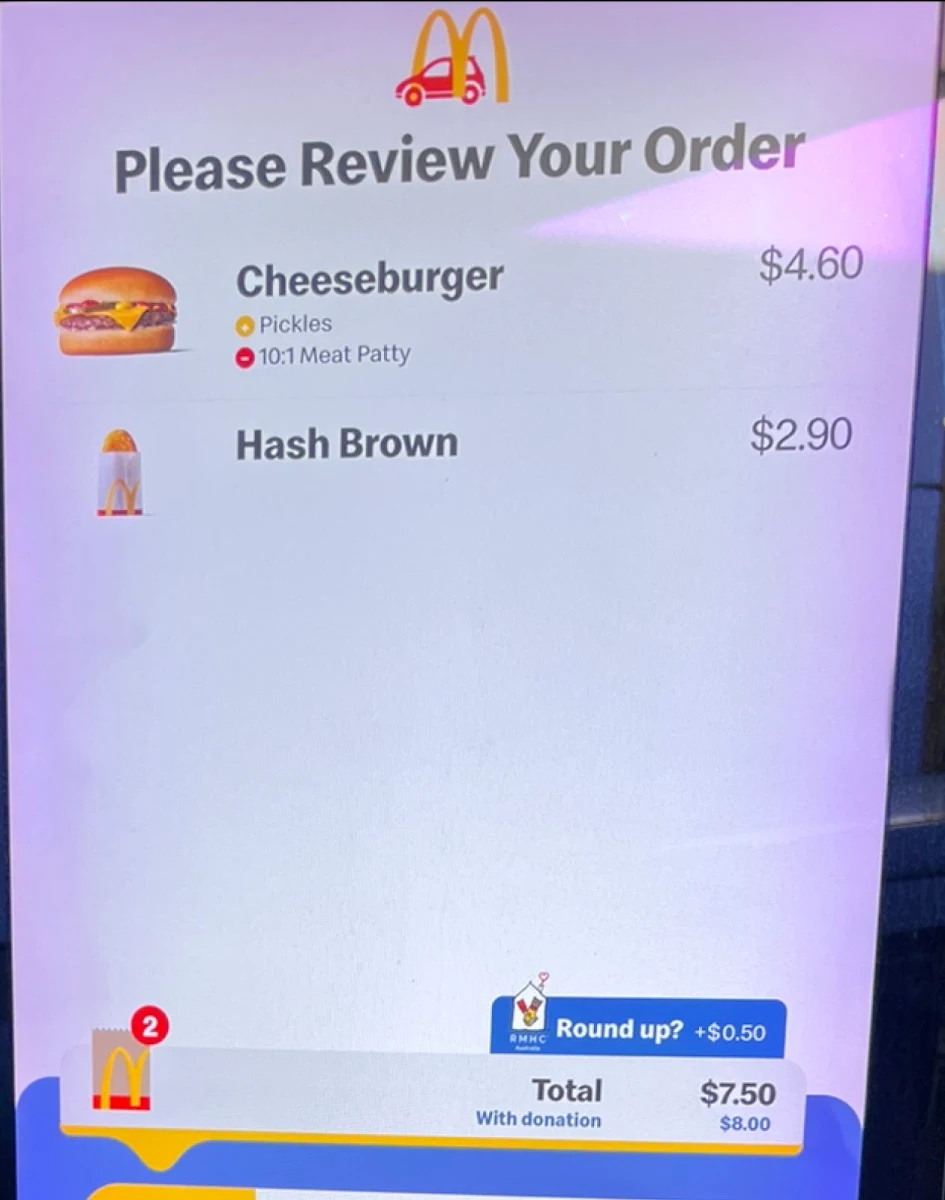 Menu, McDonald's Oak Park