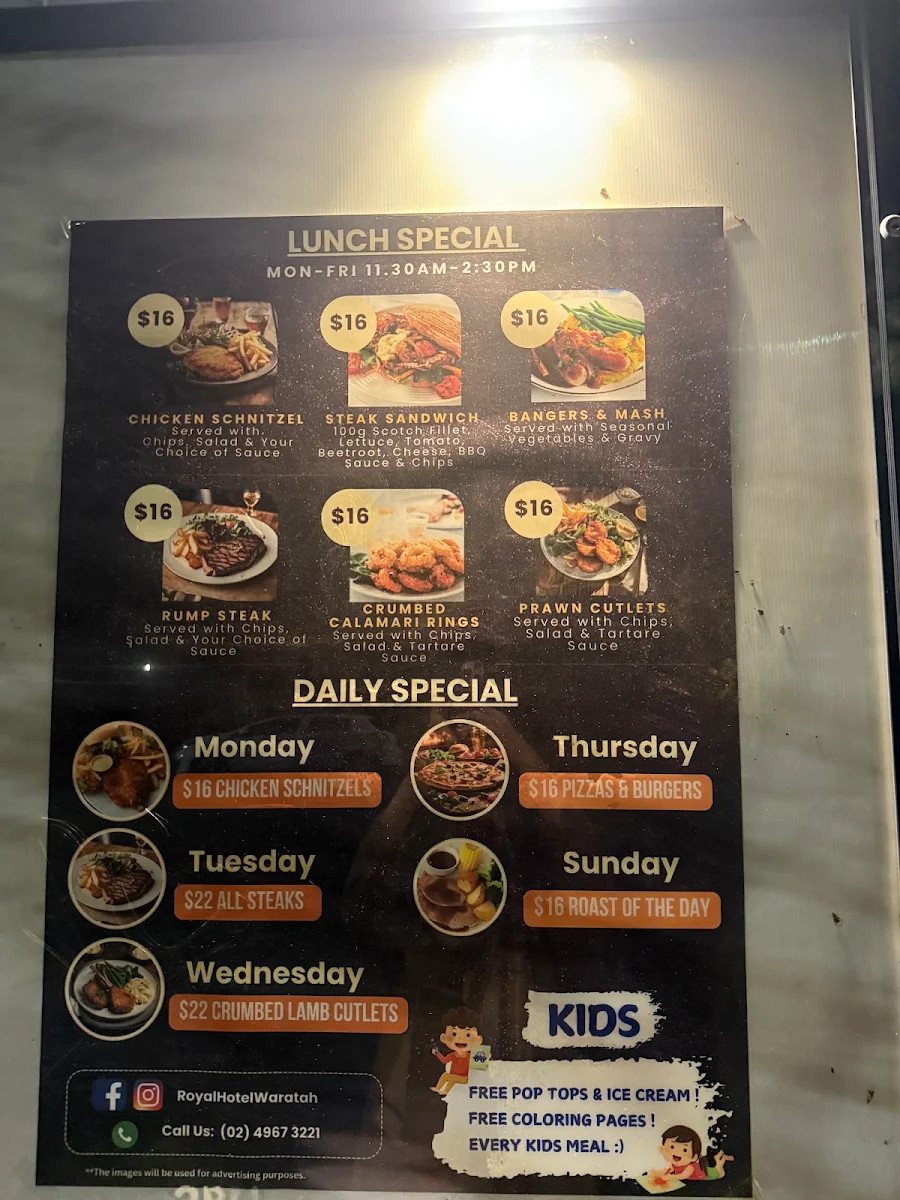 Menu, The Royal Hotel