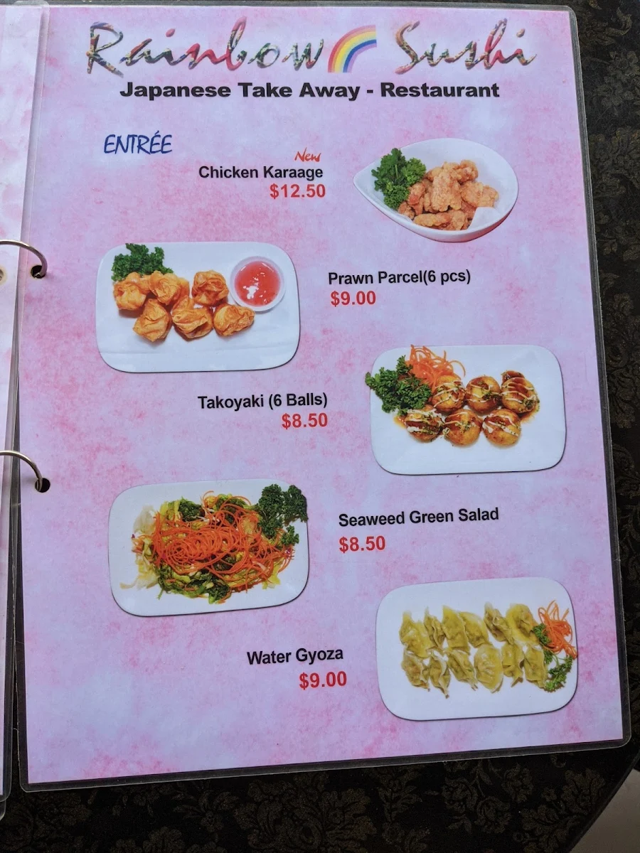 Menu, Rainbow Sushi