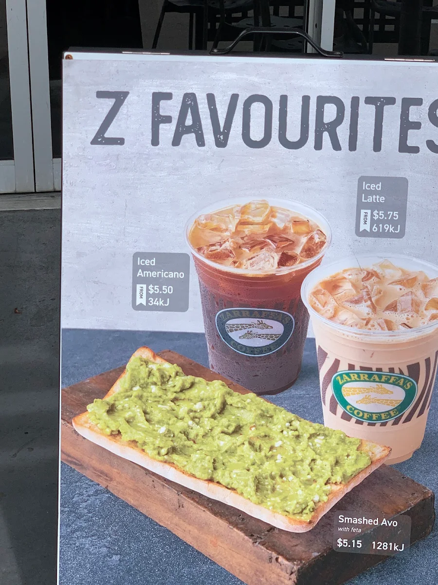 Menu, Zarraffa's Coffee The Lakes