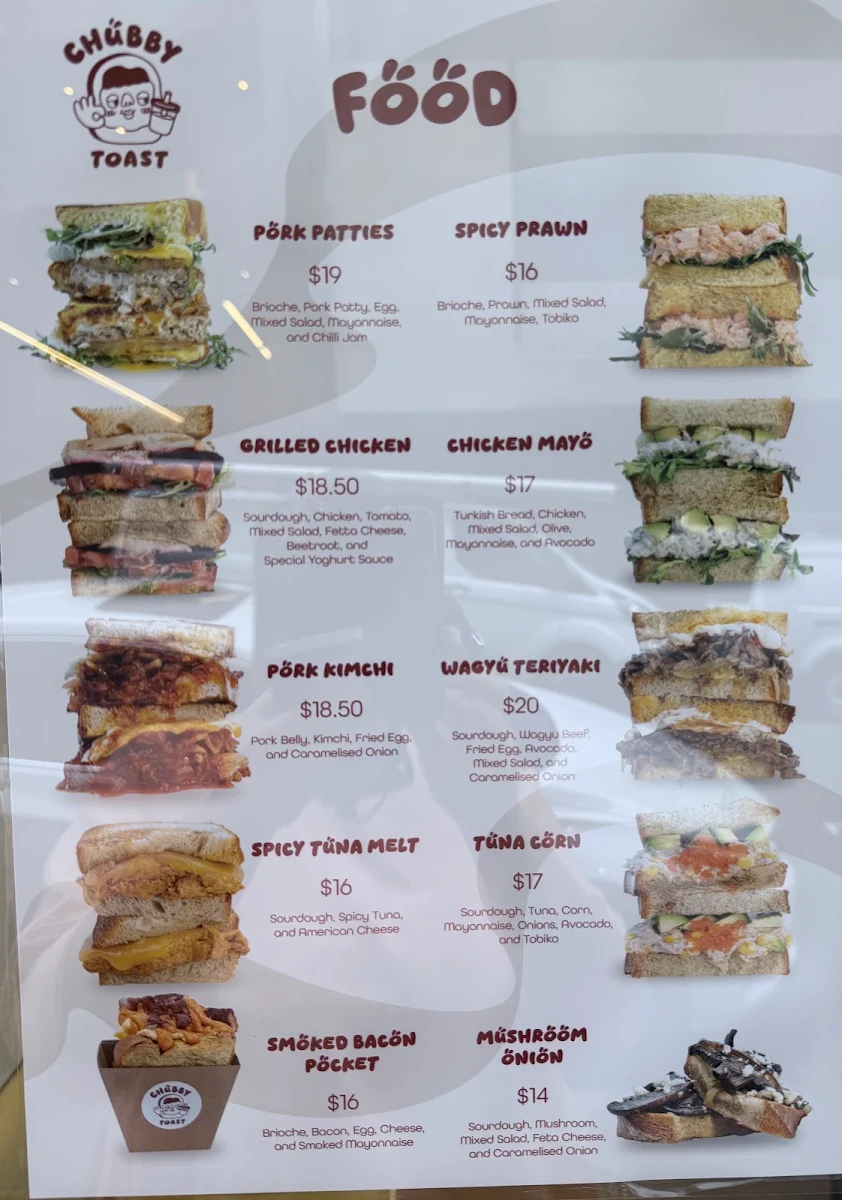 Menu, Chubby Toast