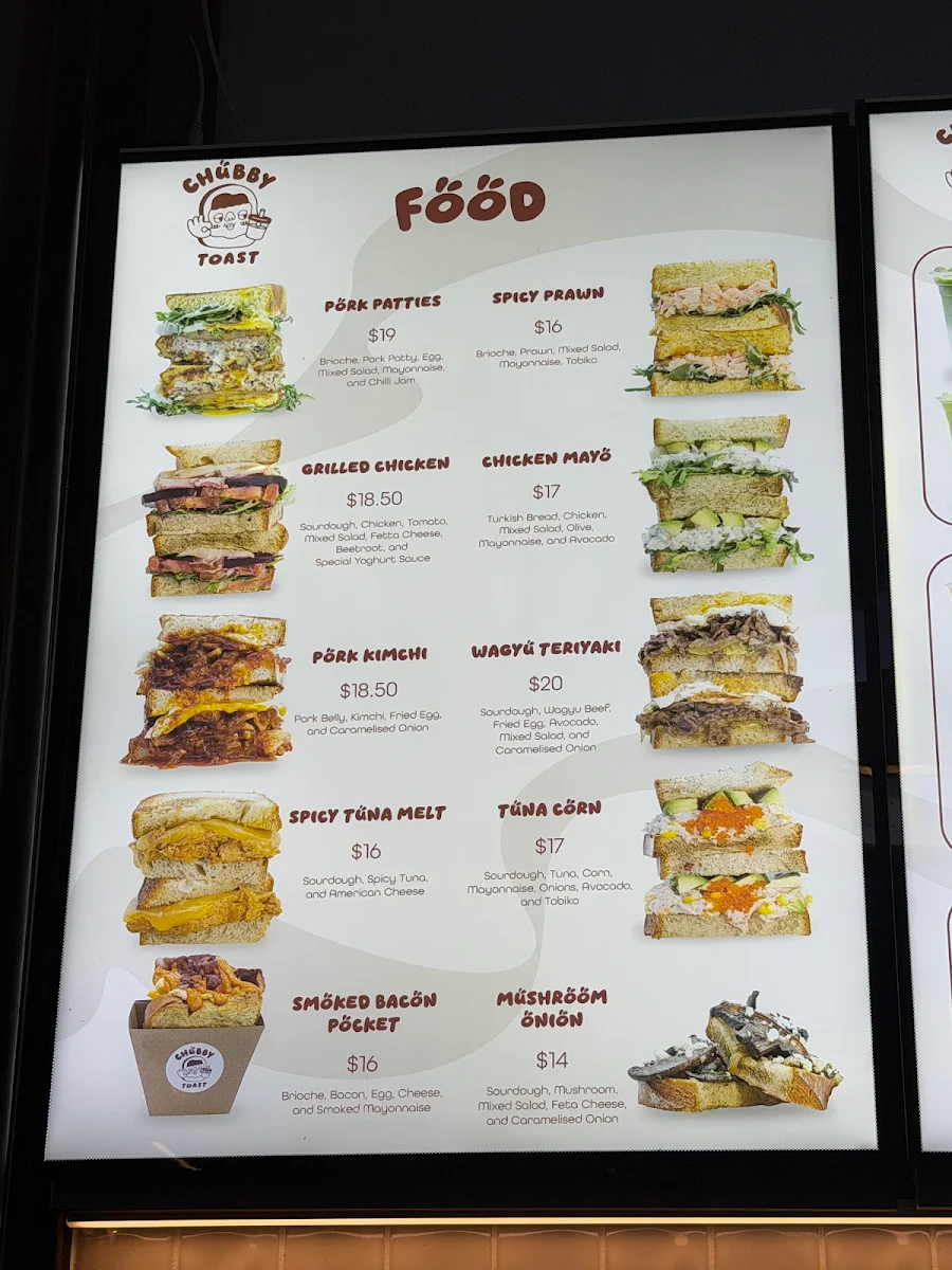 Menu, Chubby Toast