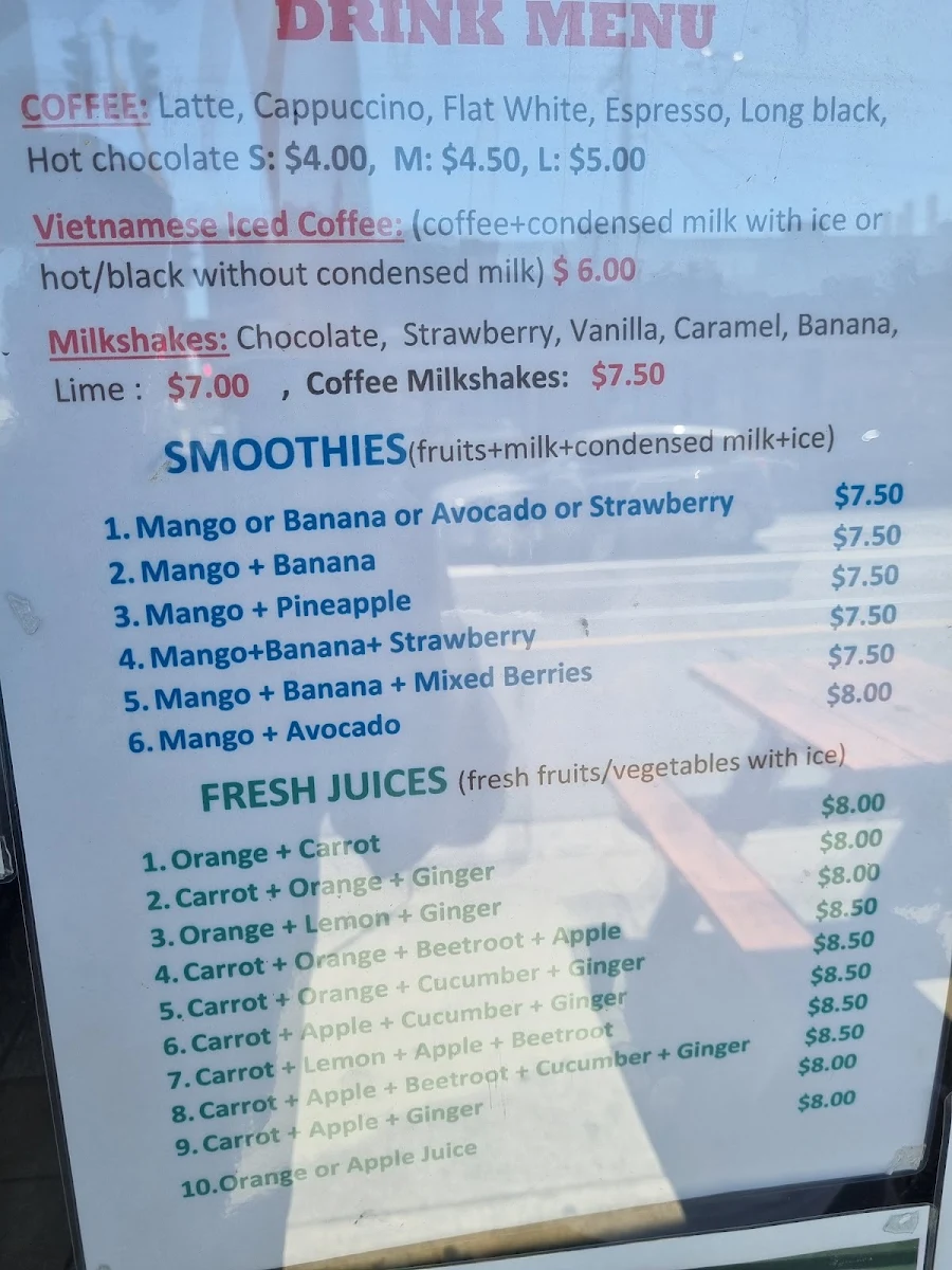 Menu, Mister Truong's