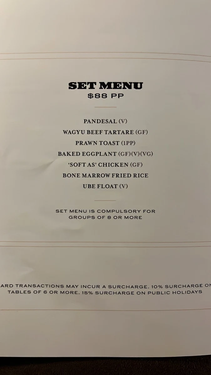 Menu, Hustlers.Syd