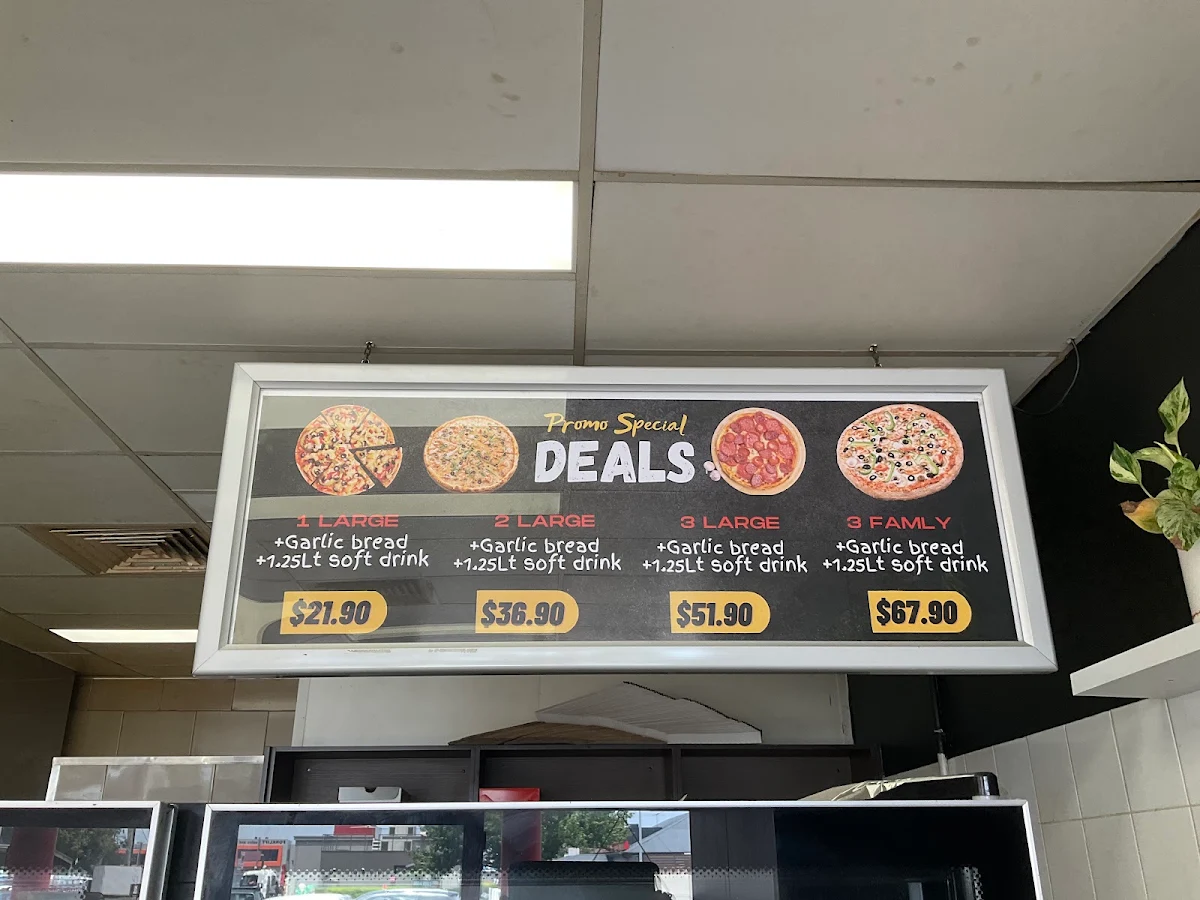 Menu, Jessie's Pizza