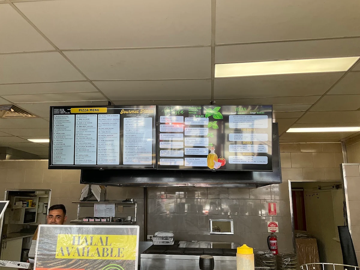 Menu, Jessie's Pizza