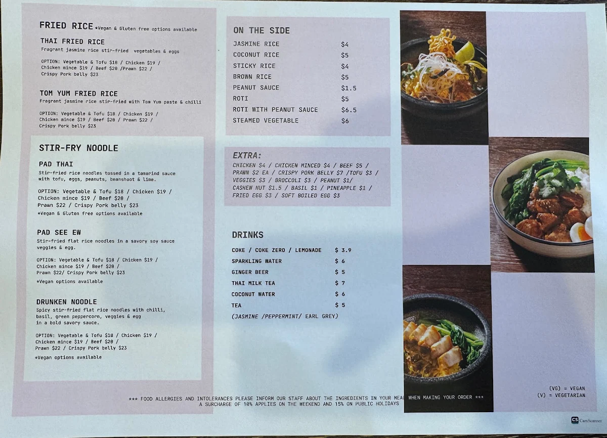 Menu, Thai Le Ros Restaurant