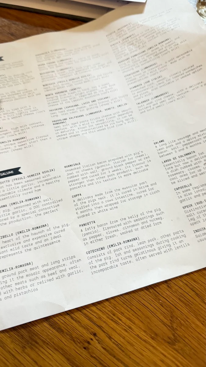 Menu, DOC Pizza & Mozzarella Bar - Southbank