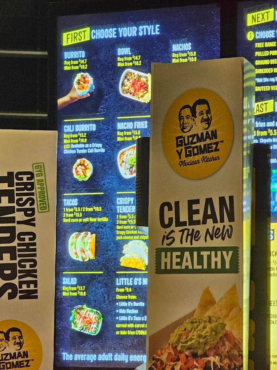 Menu, Guzman y Gomez - Malaga
