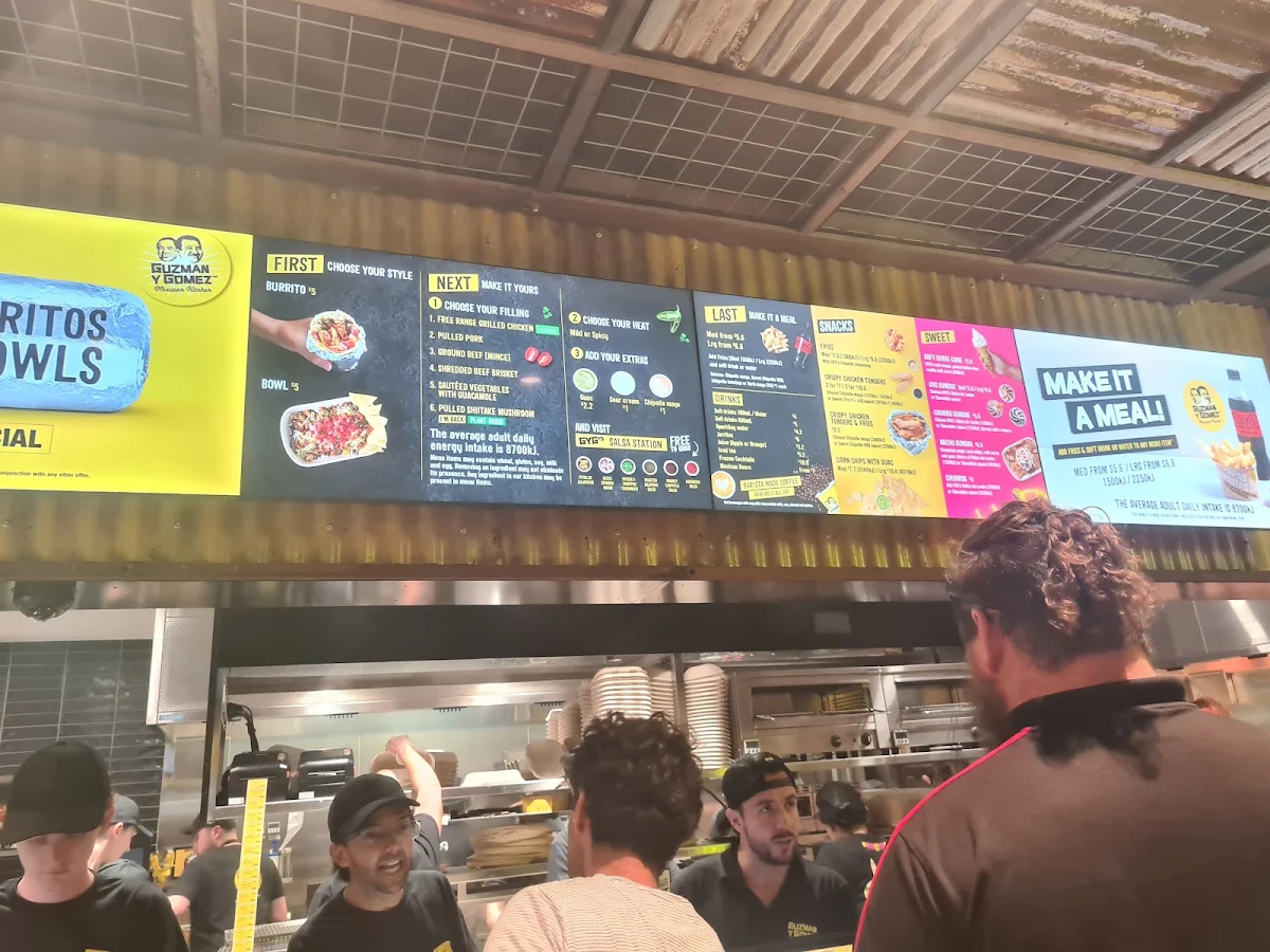 Menu, Guzman y Gomez Mount Pleasant DT