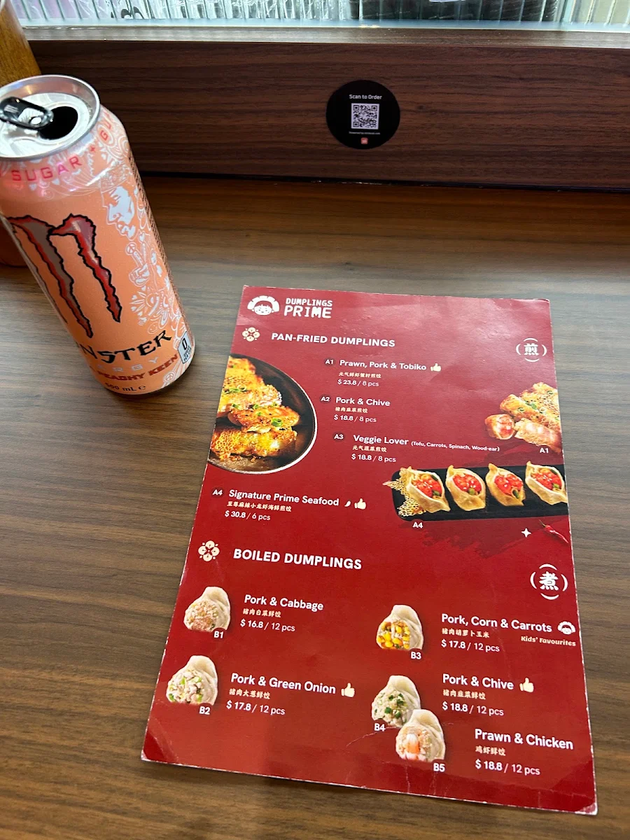 Menu, Dumplings Prime