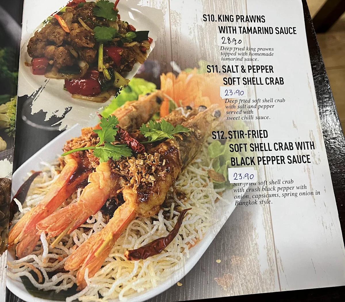 Menu, So Thai Restaurant
