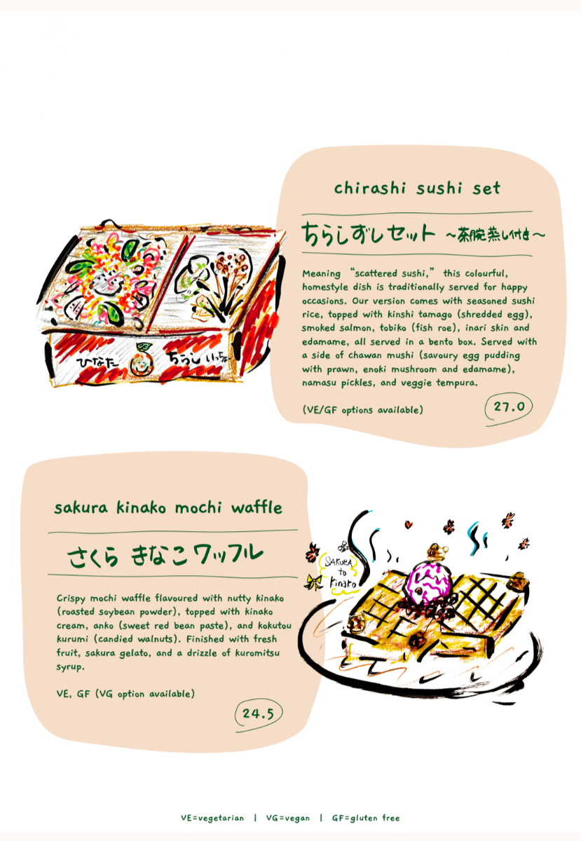 Menu, Hinata Cafe