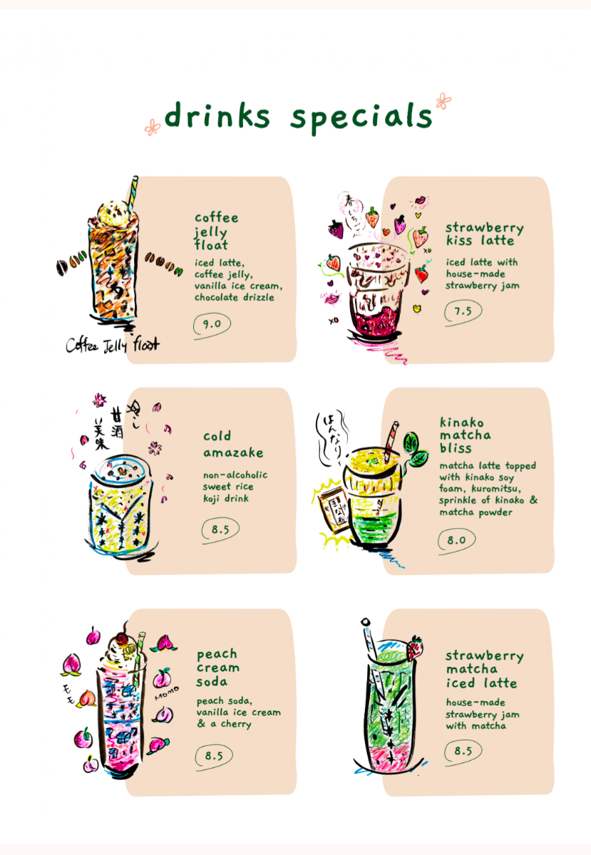 Menu, Hinata Cafe