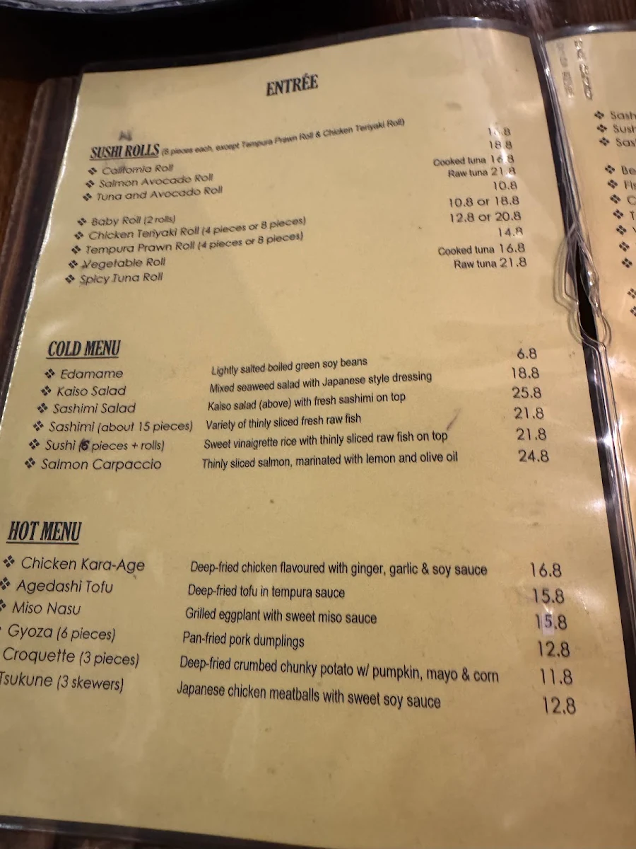Menu, Suzuya
