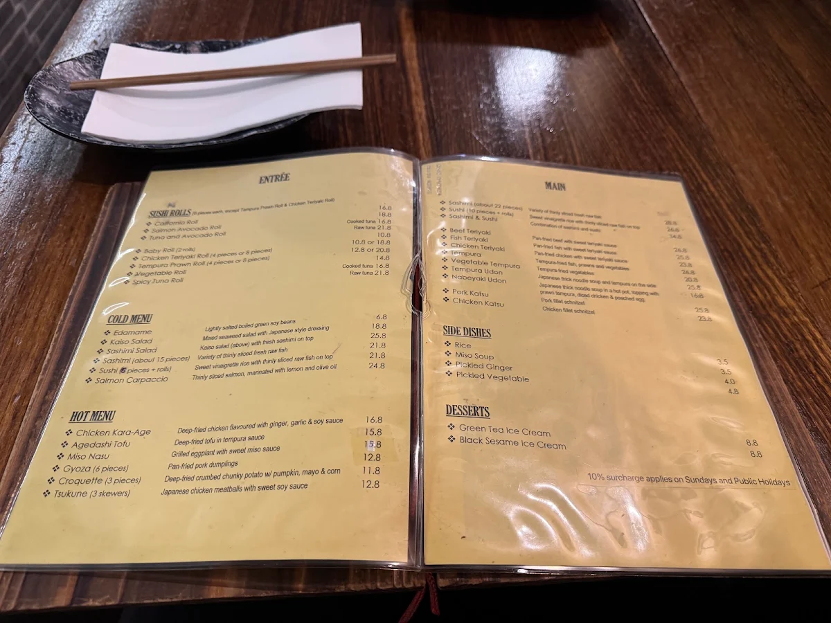 Menu, Suzuya