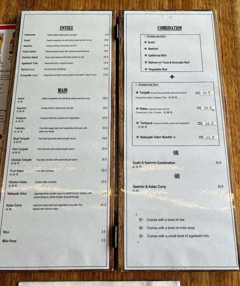 Menu, Suzuya