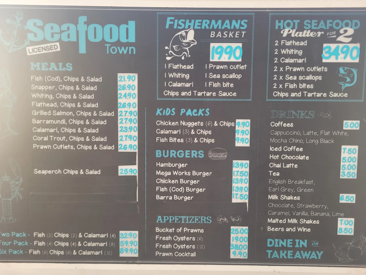 Menu, Seafood Town