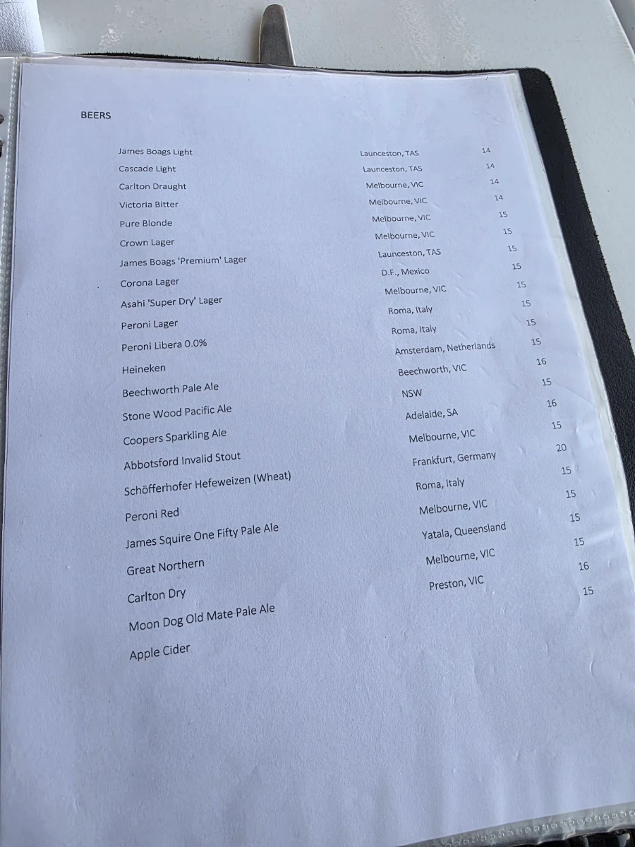 Menu, Pier Farm
