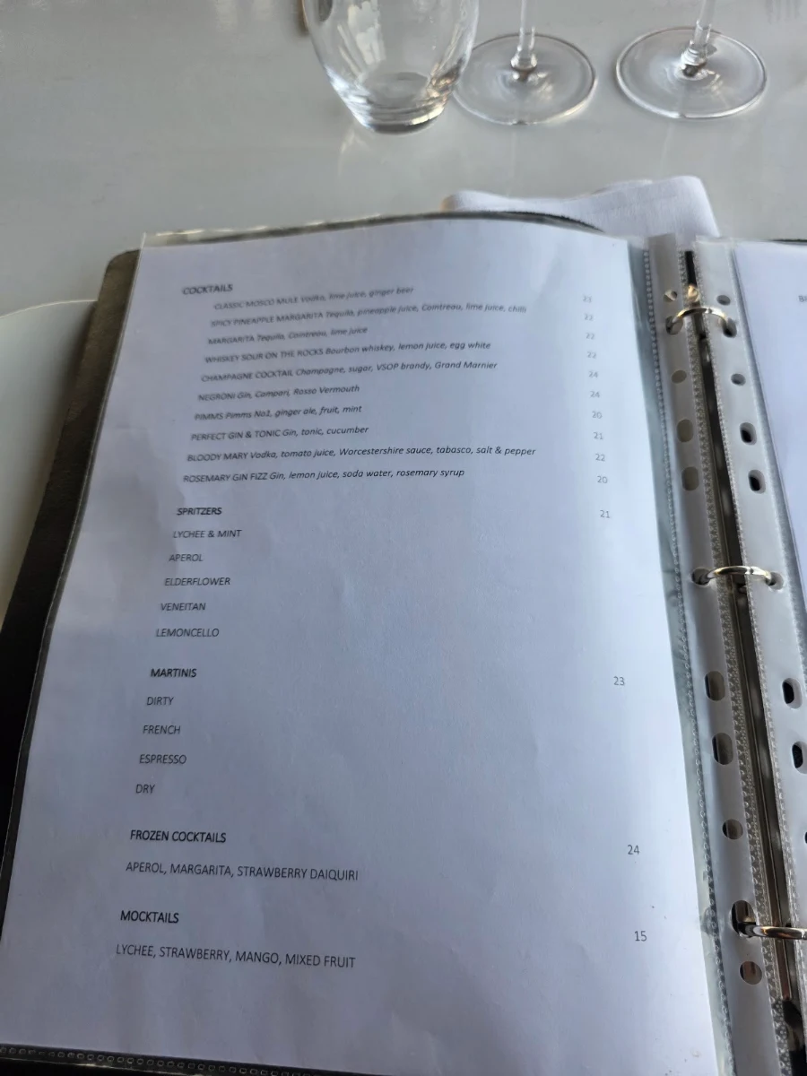 Menu, Pier Farm