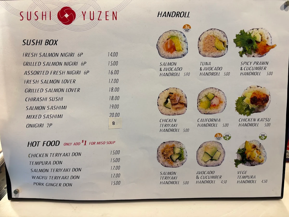 Menu, Sushi Yuzen