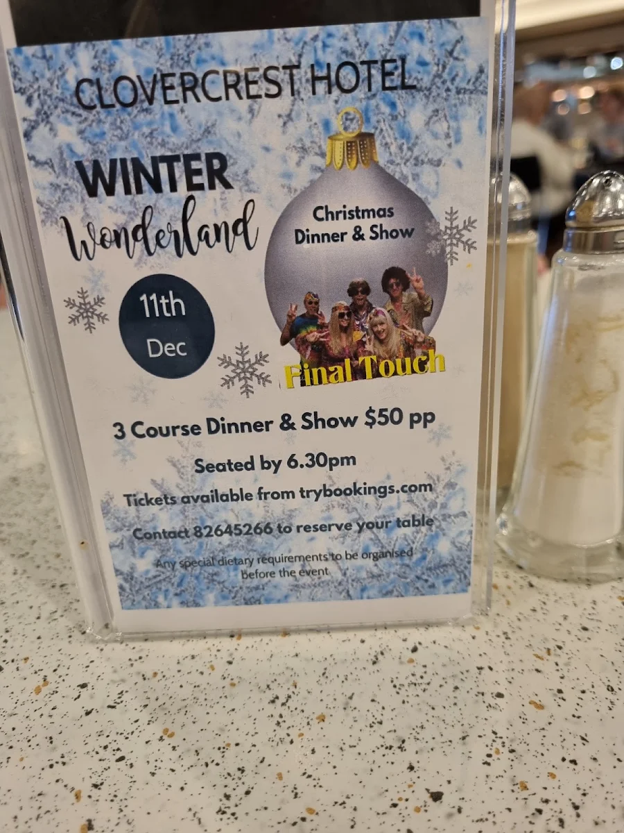 Menu, Clovercrest Hotel