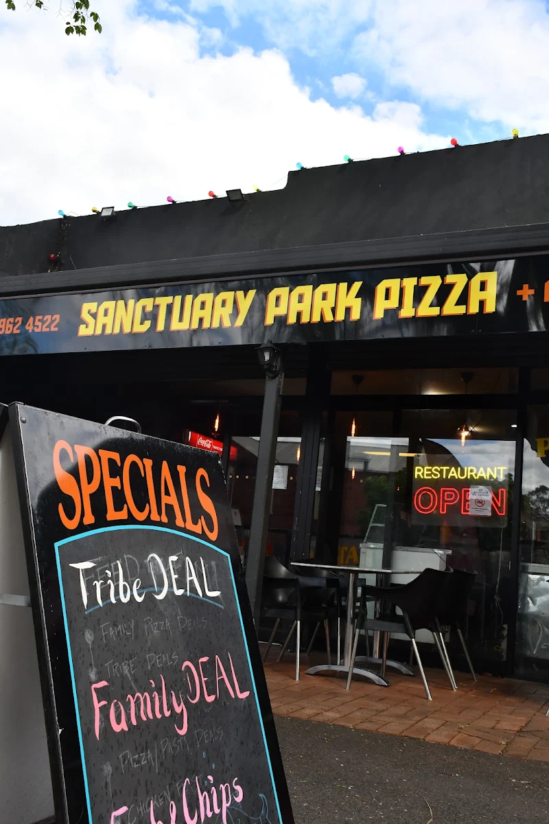 Menu, Sanctuary Park Pizza Restaurant