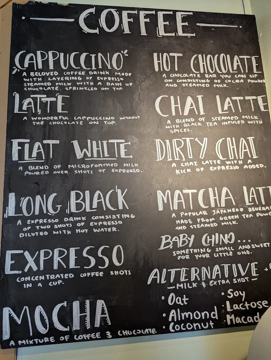 Menu, Cafe Blanc