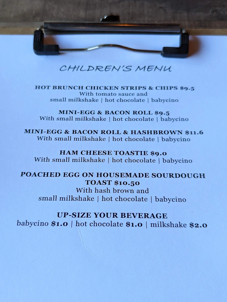 Menu, Cafe Blanc