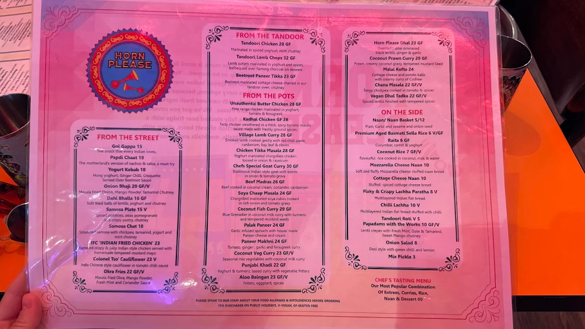Menu, Horn Please