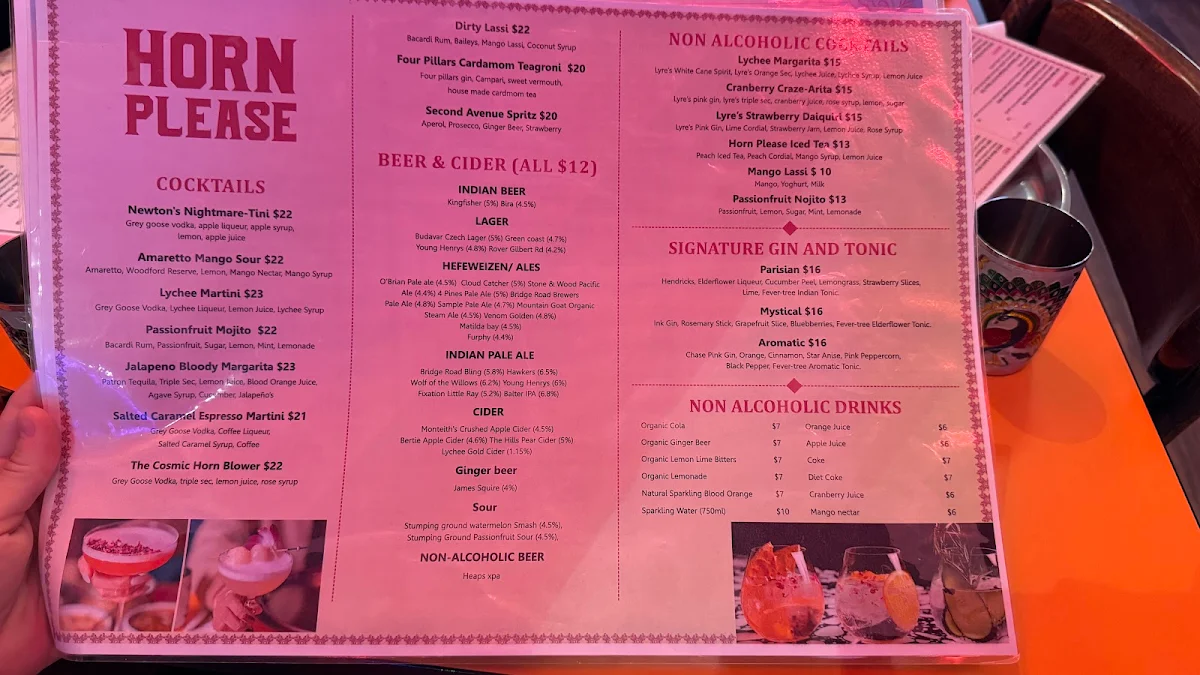 Menu, Horn Please