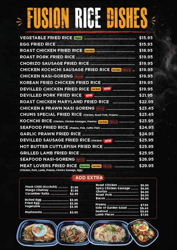 Menu, CHUM CHUMS