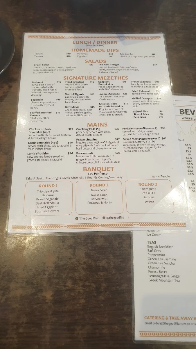 Menu, The Good Filo