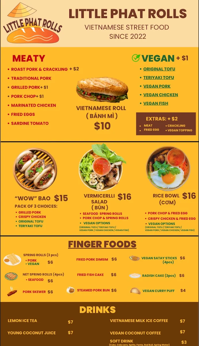 Menu, Little Phat Rolls