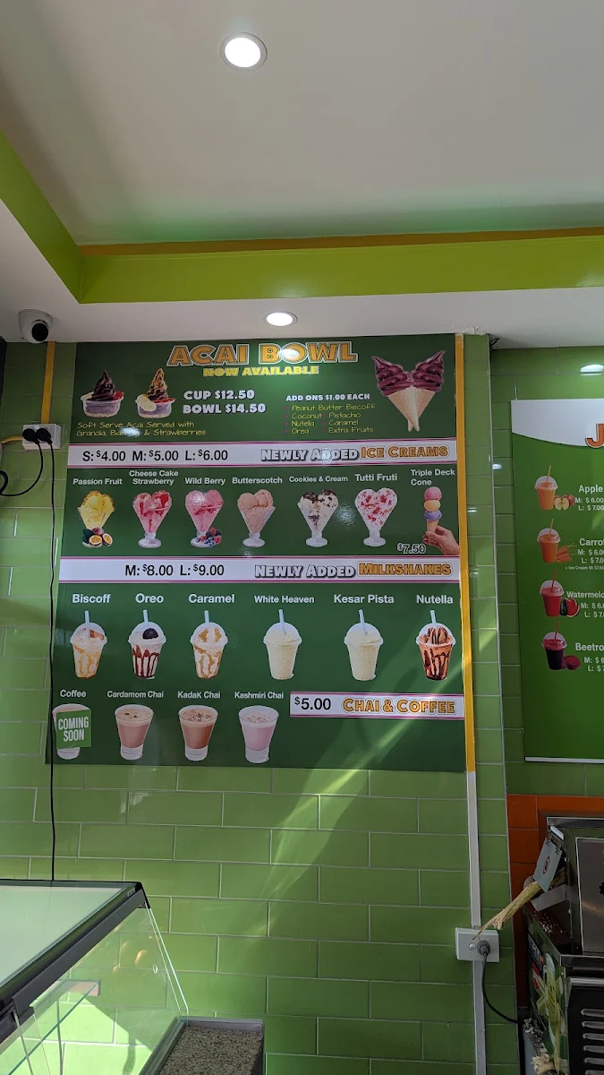 Menu, Khan Juice Clayton