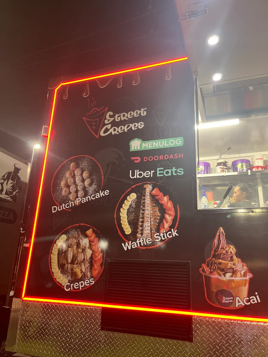 Menu, Street Crepes Sunbury