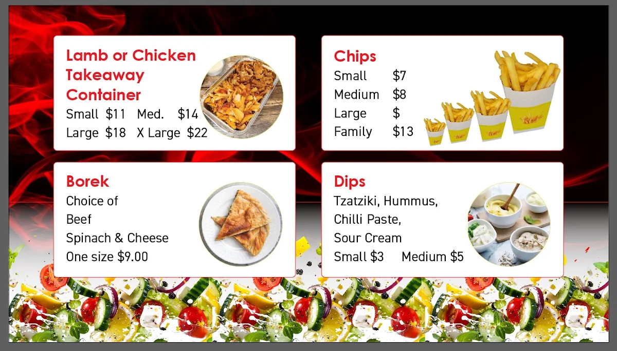 Menu, Kebab Village CD