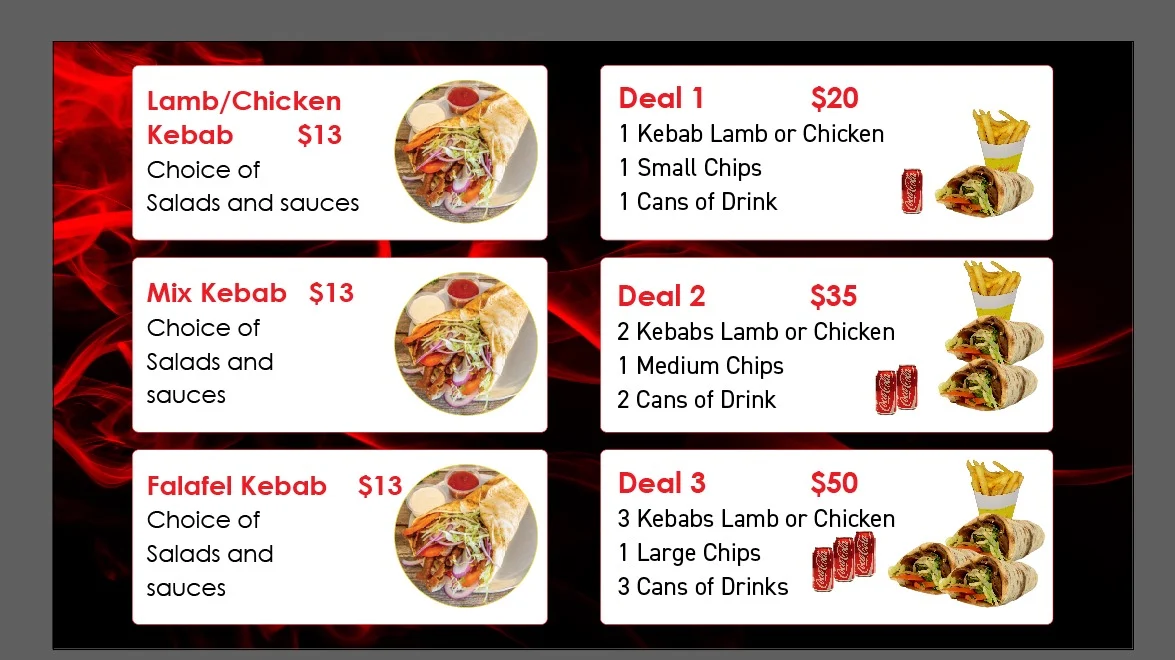 Menu, Kebab Village CD
