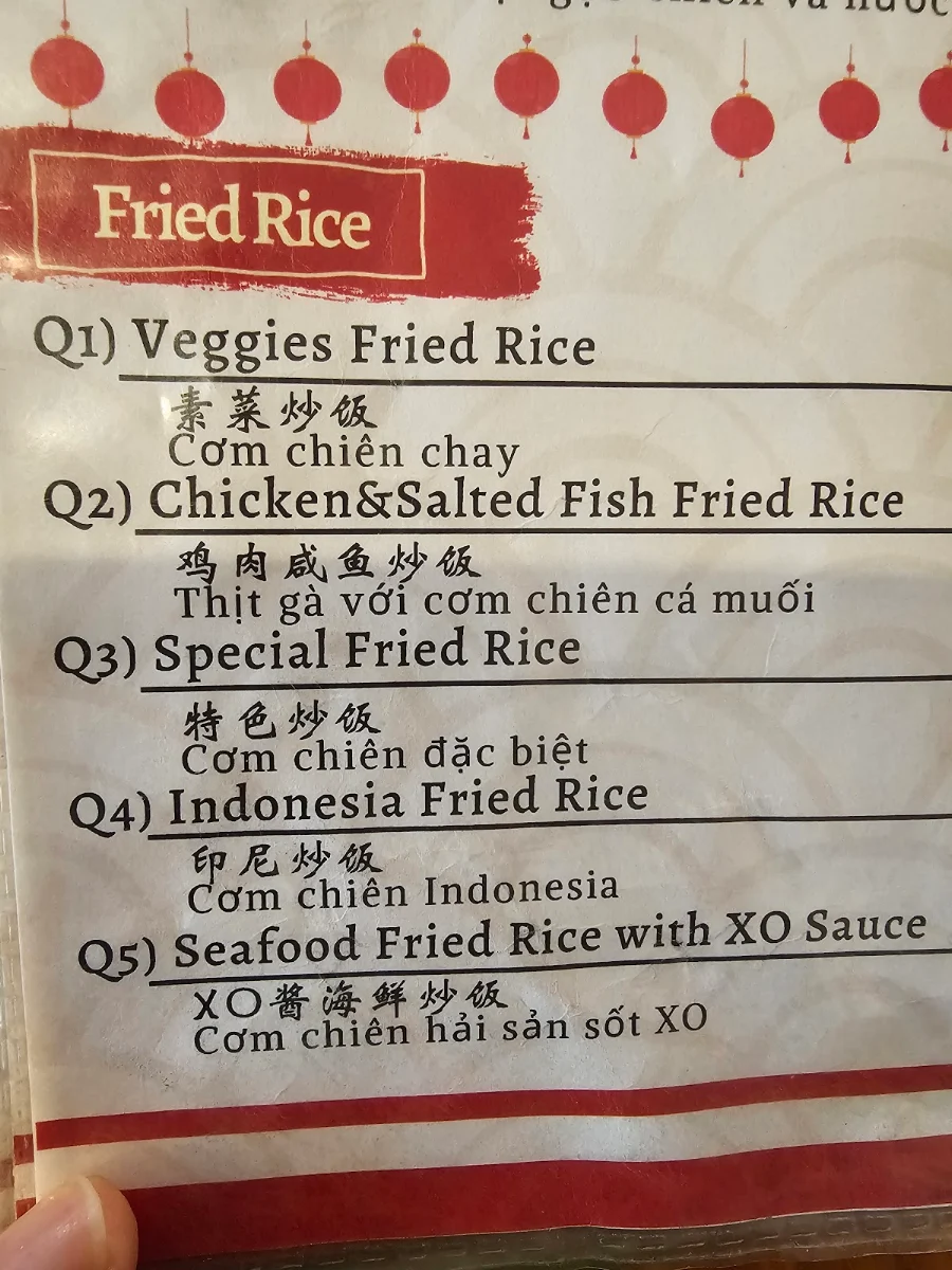 Menu, Hamy Pho