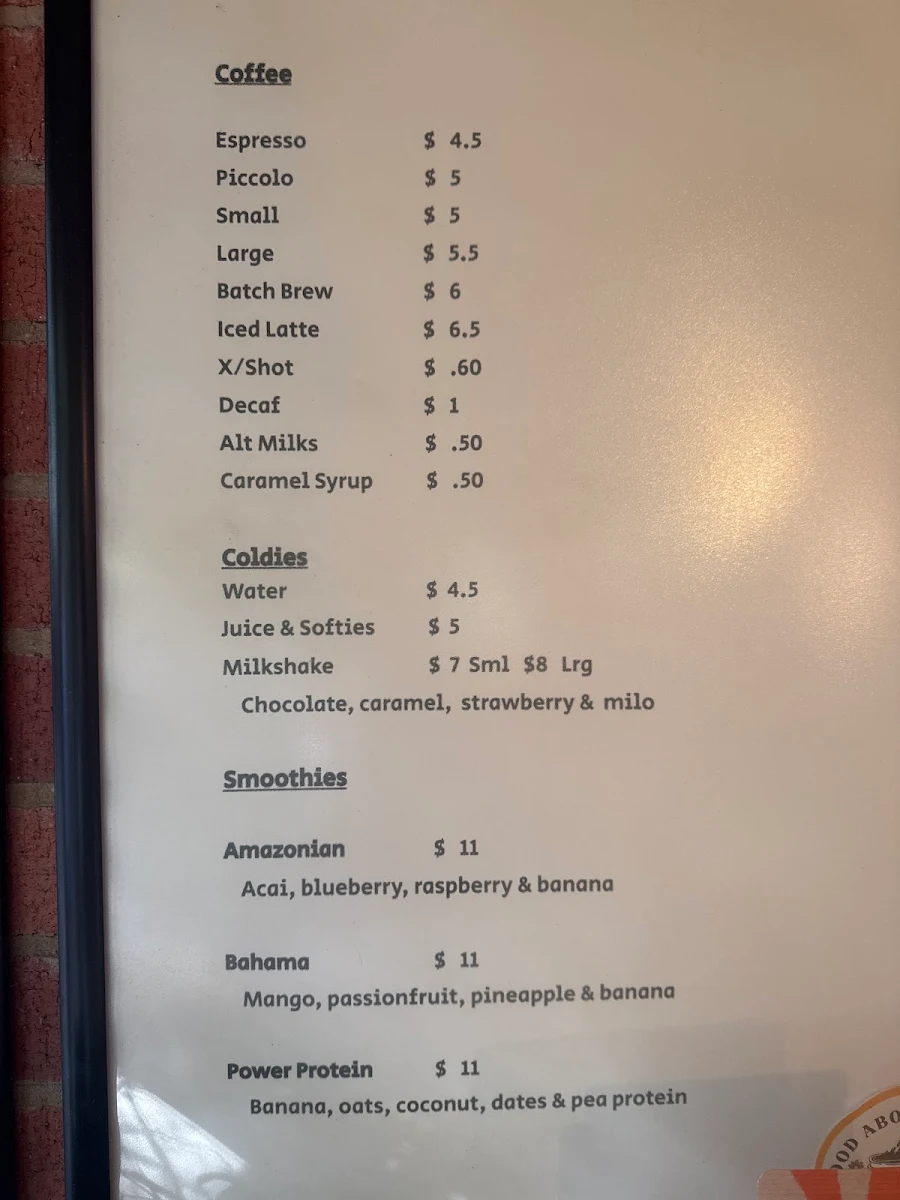Menu, Moubar Vintage