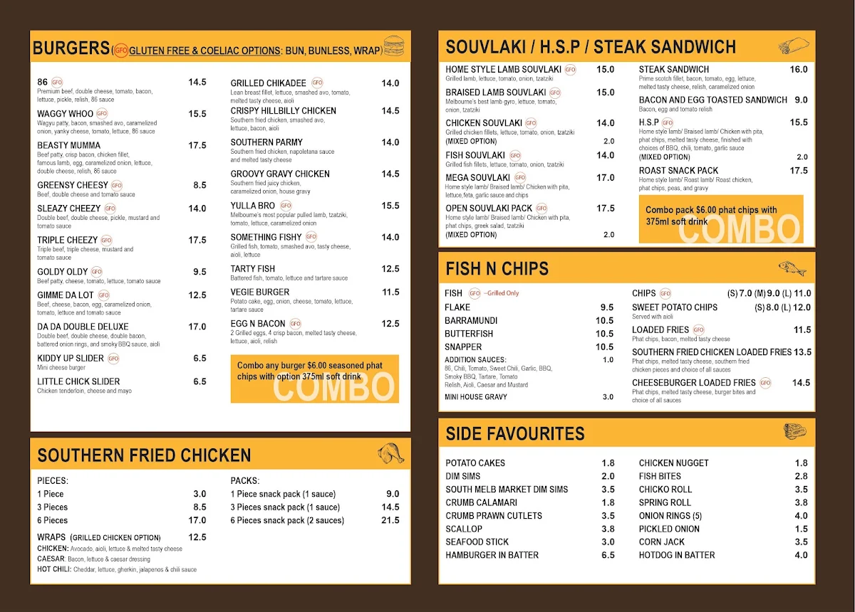 Menu, Hashtag 86